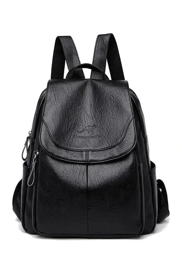 Giggles And Grab Womens Backpack Black-2 High-Quality Stone Pattern Soft Leather Women’s Backpack - Large Capacity for School & Travel"