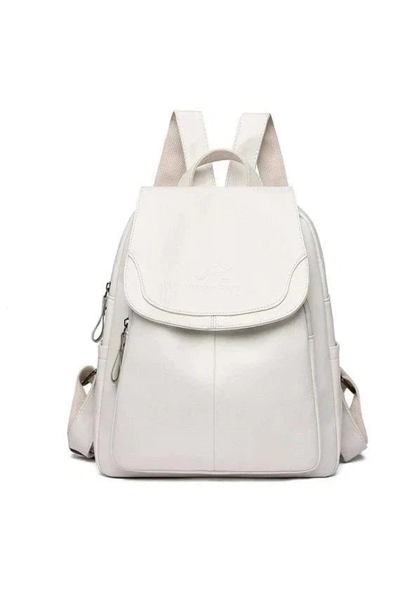 Giggles And Grab Womens Backpack Chun White-2 High-Quality Stone Pattern Soft Leather Women’s Backpack - Large Capacity for School & Travel"