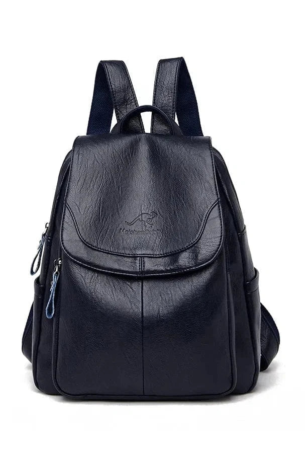 Giggles And Grab Womens Backpack Dark Blue-2 High-Quality Stone Pattern Soft Leather Women’s Backpack - Large Capacity for School & Travel"