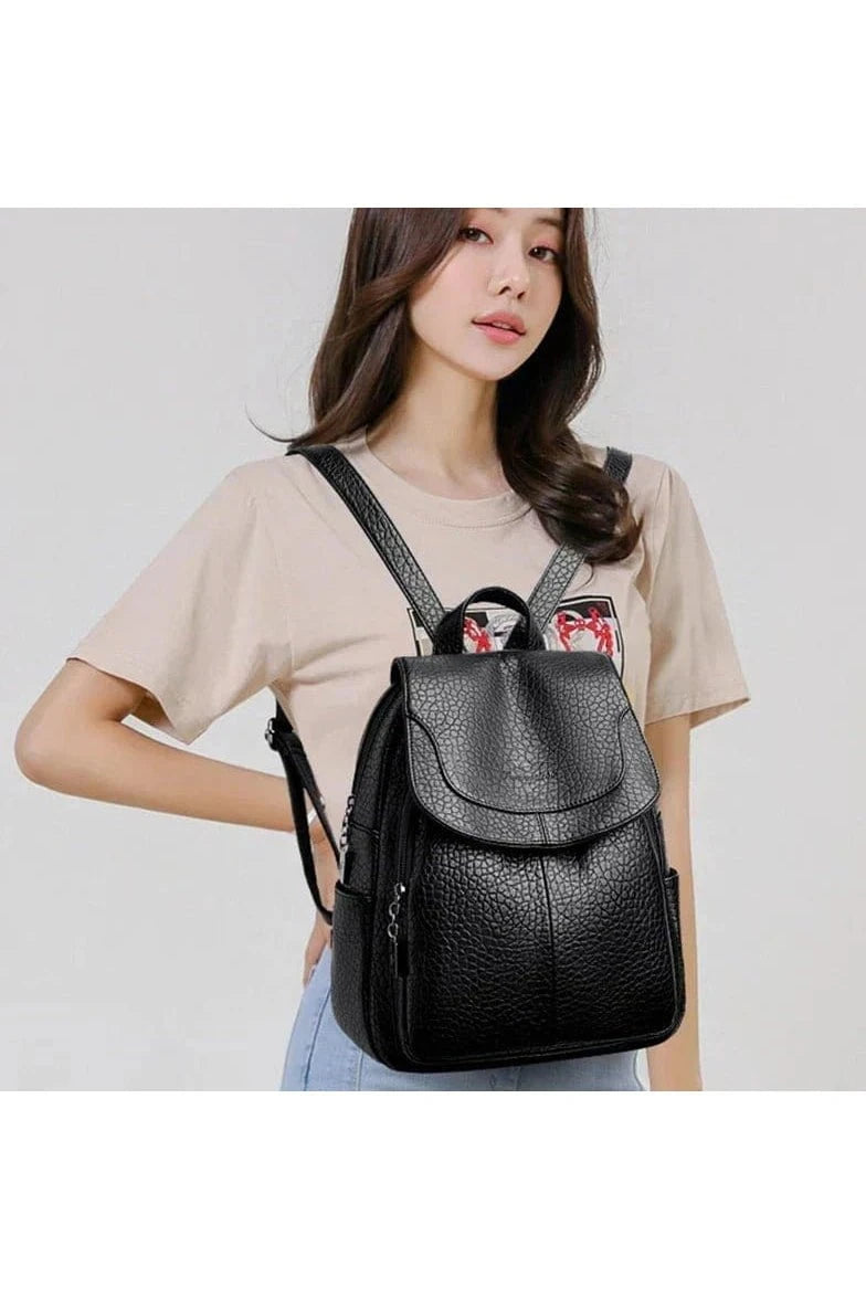 Giggles And Grab Womens Backpack High-Quality Stone Pattern Soft Leather Women’s Backpack - Large Capacity for School & Travel"