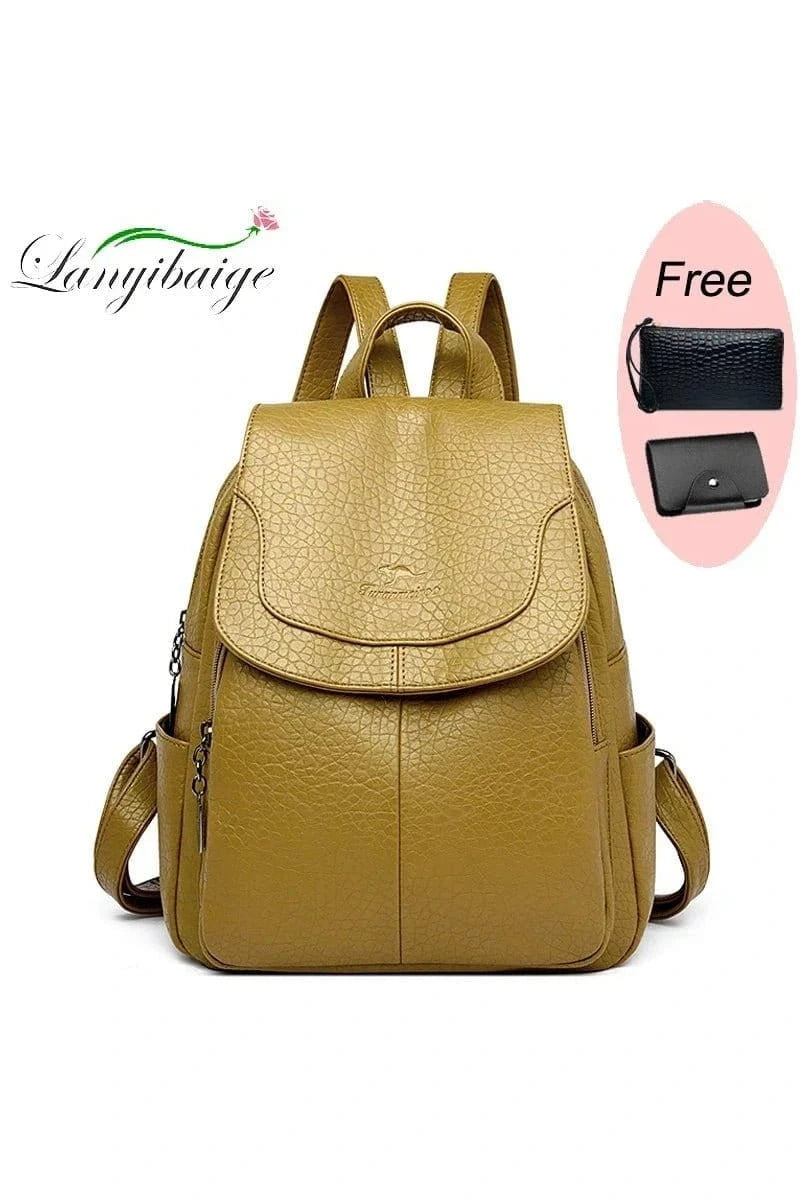 Giggles And Grab Womens Backpack High-Quality Stone Pattern Soft Leather Women’s Backpack - Large Capacity for School & Travel"