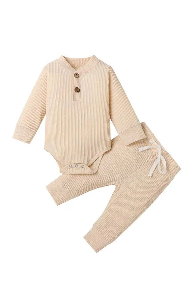 Gigglesandgrab Boys & Girls 2pc knit wear Beige / 0-3M Boys & Girls 2-Piece Knitwear Set - Cozy and Stylish"