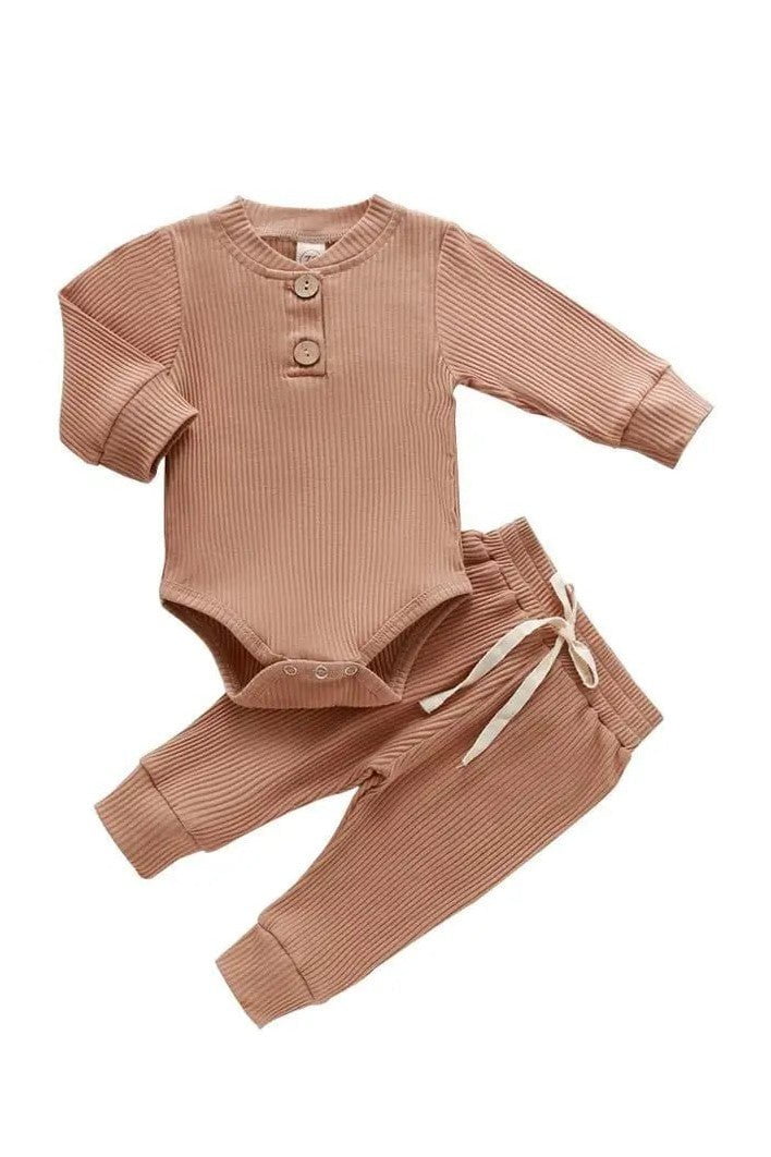 Gigglesandgrab Boys & Girls 2pc knit wear Coffee / 0-3M Boys & Girls 2-Piece Knitwear Set - Cozy and Stylish"
