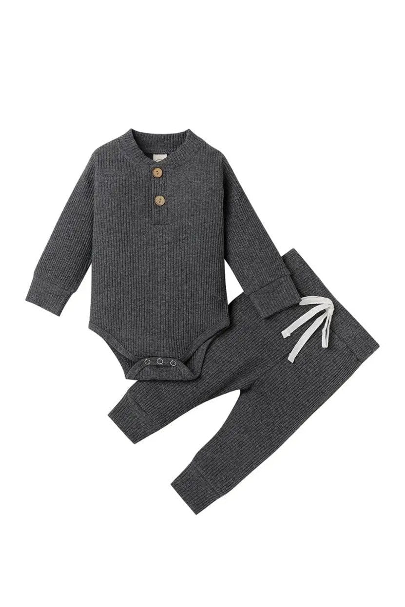 Gigglesandgrab Boys & Girls 2pc knit wear Dark Grey / 0-3M Boys & Girls 2-Piece Knitwear Set - Cozy and Stylish"