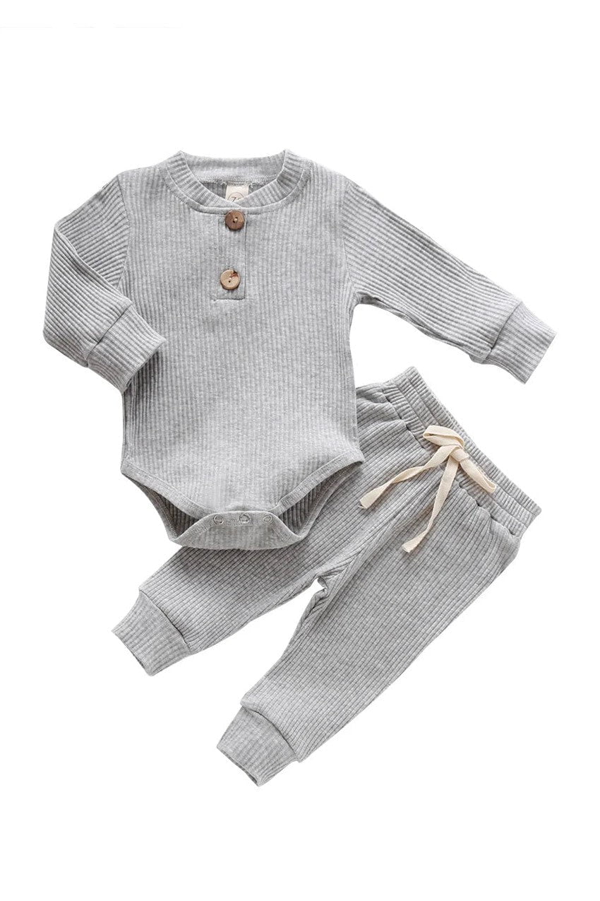 Gigglesandgrab Boys & Girls 2pc knit wear Gray / 0-3M Boys & Girls 2-Piece Knitwear Set - Cozy and Stylish"