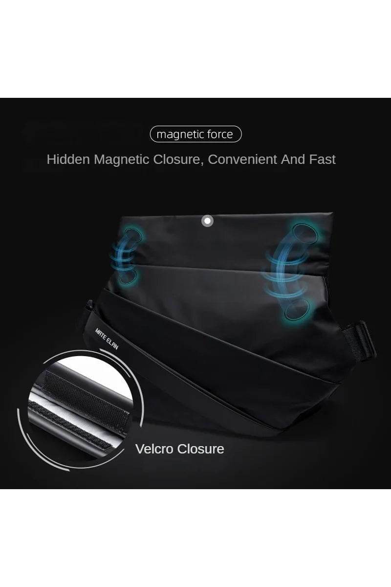 Premium Crossbody Bag with Magnetic Buckle – Fashion Waterproof Sling Shoulder Bag for Men - Giggles And Grab