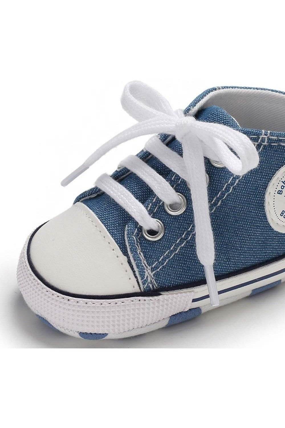 Unisex Baby Boy & Girl Canvas Sneakers – Soft Sole Ankle Shoes for Infant First Walkers - Giggles And Grab