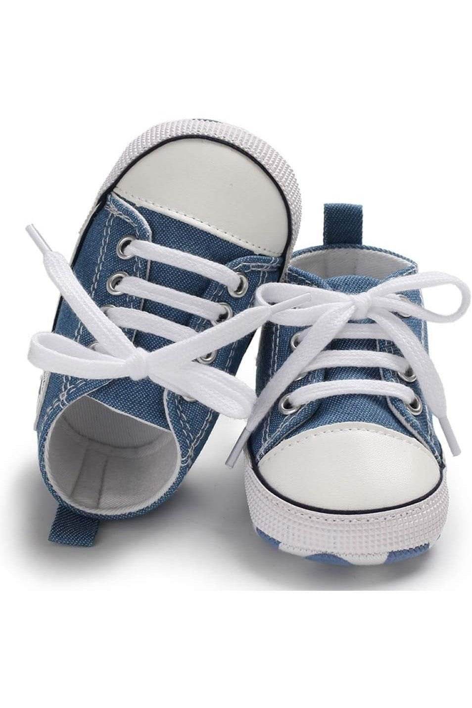 Unisex Baby Boy & Girl Canvas Sneakers – Soft Sole Ankle Shoes for Infant First Walkers - Giggles And Grab