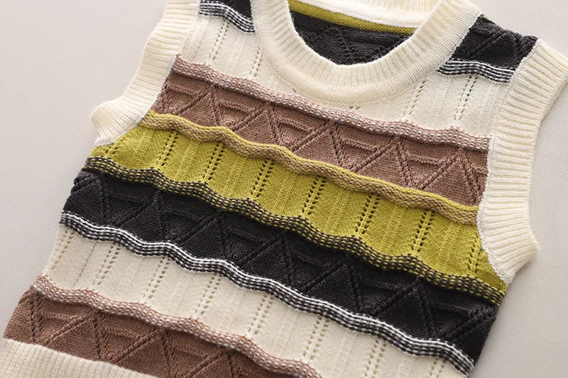 3PCS Baby Boy Set 2024 Spring Korean Hollow Out Knitted Sweater Vest + Shirts + Pants Children Clothes Boys Valentines Outfit