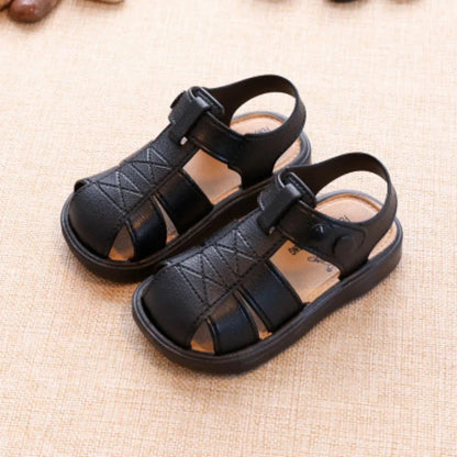 Baby Shoes Summer Closed Toe Toddler Boy Sandals Soft Sole Non-slip First Walkers Infant Solid Color Hollow Out Beach Shoes