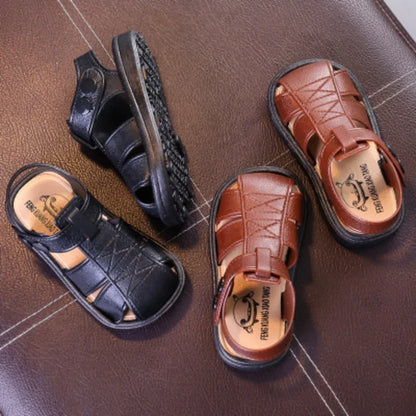 Baby Shoes Summer Closed Toe Toddler Boy Sandals Soft Sole Non-slip First Walkers Infant Solid Color Hollow Out Beach Shoes