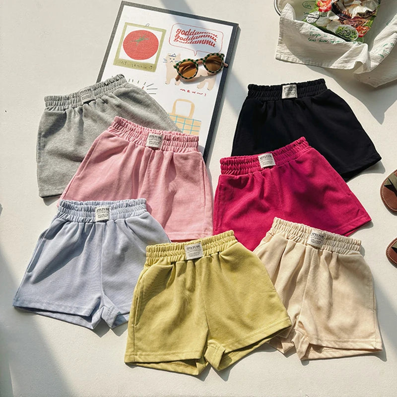 2-10T Summer Cotton Infant Boy Girl Shorts Toddler Kids Baby Clothes Casual Plain Loose Children's Shorts Outfit