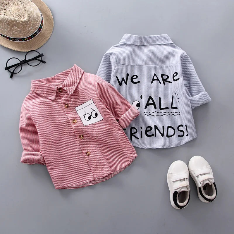 DIIMUU Spring Autumn Kids Baby Clothes - Cotton Shirt for Toddler Boys & Girls, Infant Tee Blouse for Children (1-5 Years)