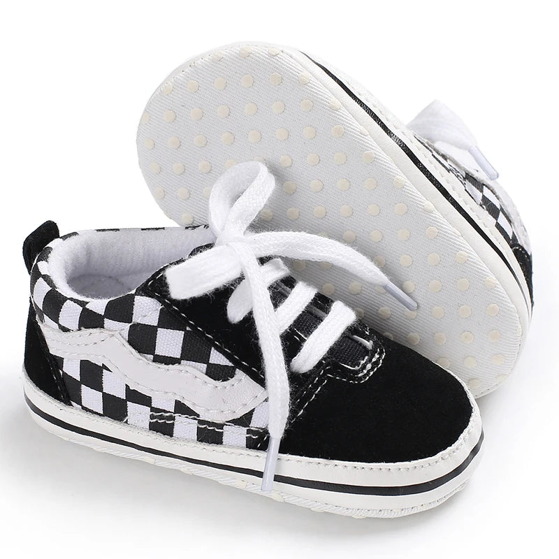 "VALEN SINA Fashion Casual Baby First Walkers – Newborn Kid Canvas Sneakers, Soft Sole Crib Shoes for Baby Boy & Girl, Prewalkers"