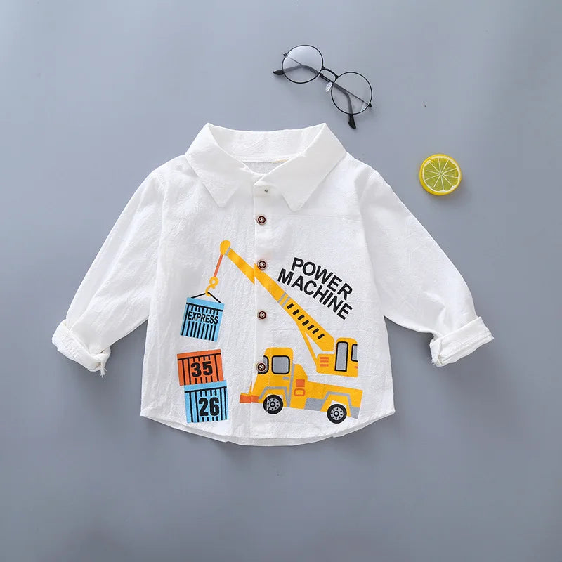 DIIMUU Spring Autumn Kids Baby Clothes - Cotton Shirt for Toddler Boys & Girls, Infant Tee Blouse for Children (1-5 Years)