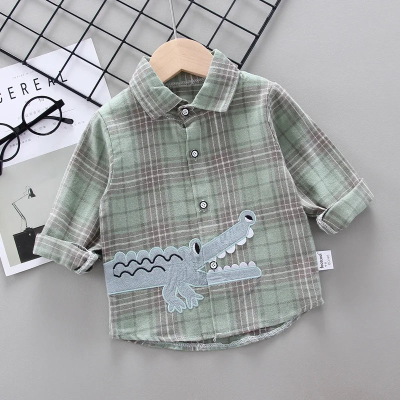 DIIMUU Spring Autumn Kids Baby Clothes - Cotton Shirt for Toddler Boys & Girls, Infant Tee Blouse for Children (1-5 Years)