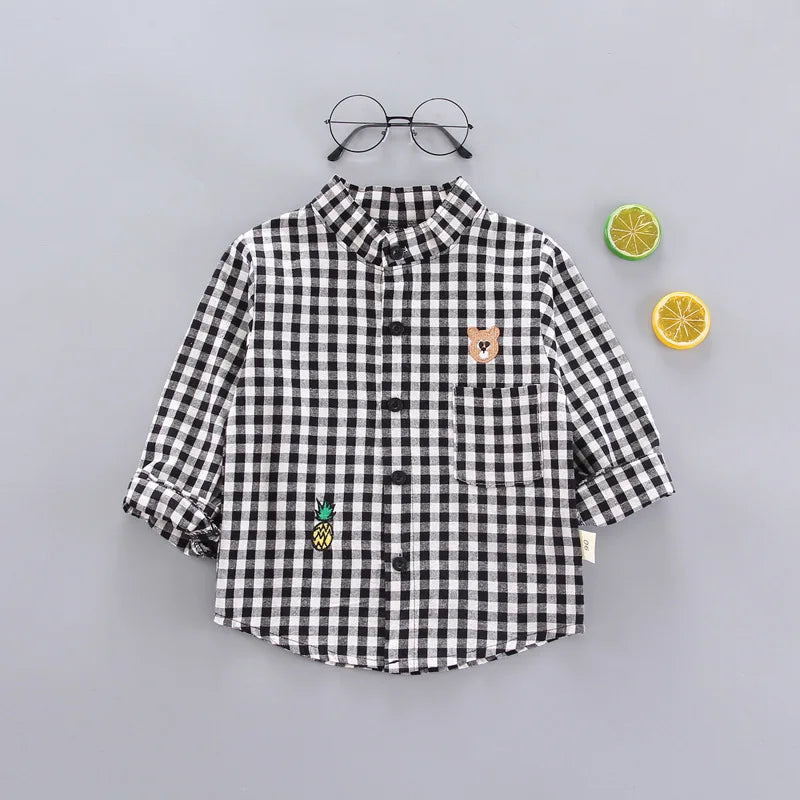 DIIMUU Spring Autumn Kids Baby Clothes - Cotton Shirt for Toddler Boys & Girls, Infant Tee Blouse for Children (1-5 Years)