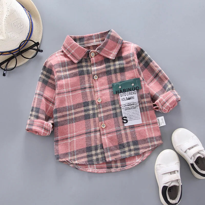 DIIMUU Spring Autumn Kids Baby Clothes - Cotton Shirt for Toddler Boys & Girls, Infant Tee Blouse for Children (1-5 Years)