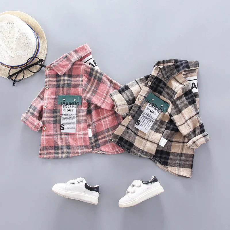 DIIMUU Spring Autumn Kids Baby Clothes - Cotton Shirt for Toddler Boys & Girls, Infant Tee Blouse for Children (1-5 Years)