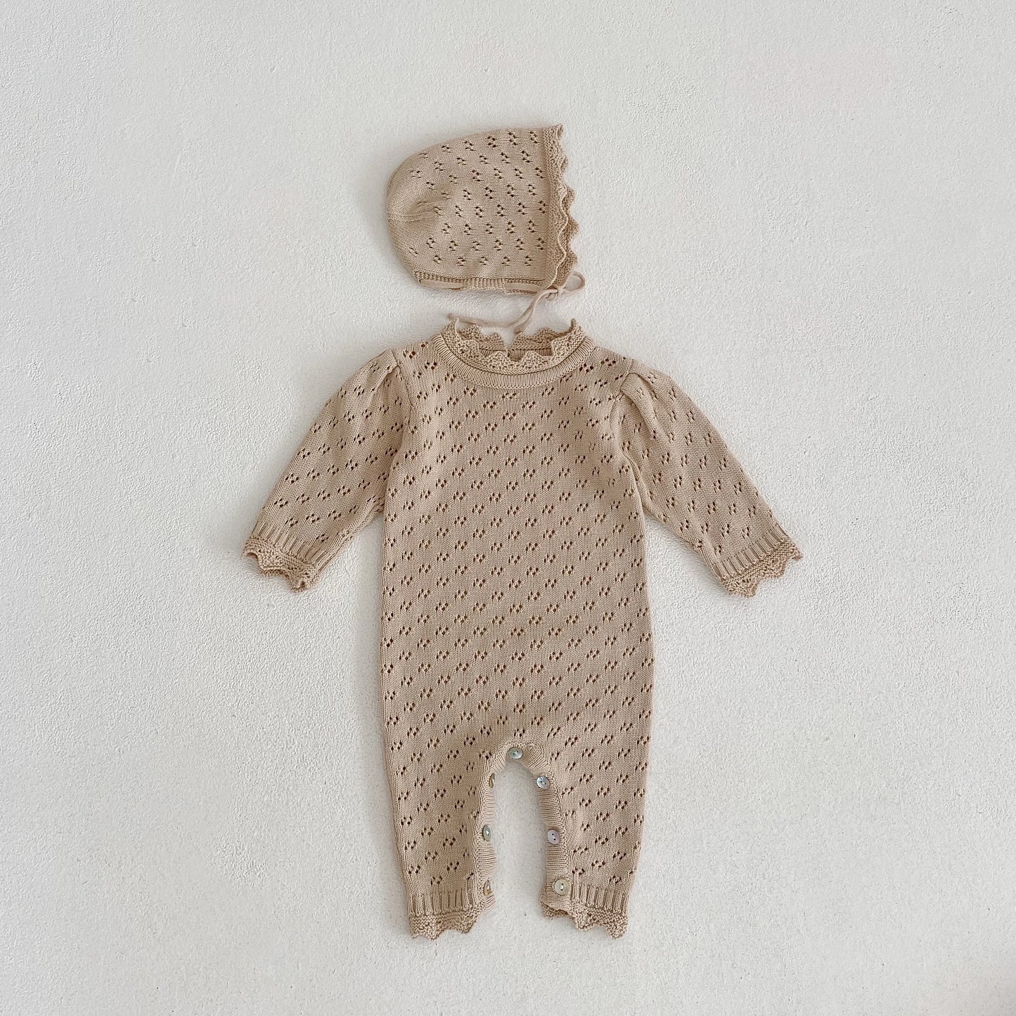 Newborn Baby Girls Long Sleeve Lace Sister Suit Knit Rompers Dress Tops Infant Jumpsuit Kids Baby Girls Rompers Clothes