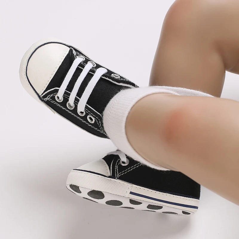 "VALEN SINA Fashion Casual Baby First Walkers – Newborn Kid Canvas Sneakers, Soft Sole Crib Shoes for Baby Boy & Girl, Prewalkers"
