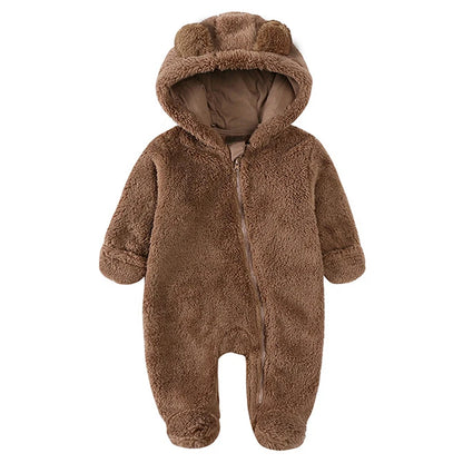 rcomll Newborn Baby Rompers – Spring Autumn Warm Fleece Cute Infant Costume, Kids Playsuit Jumpsuits, Baby Clothes 0-1Y Outwear