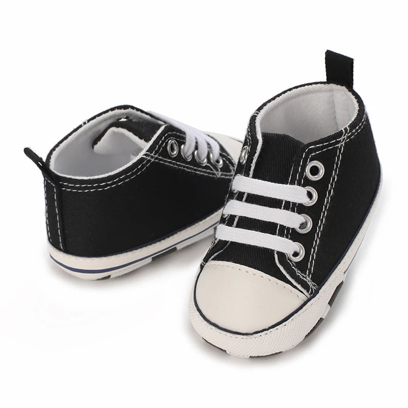 "VALEN SINA Fashion Casual Baby First Walkers – Newborn Kid Canvas Sneakers, Soft Sole Crib Shoes for Baby Boy & Girl, Prewalkers"