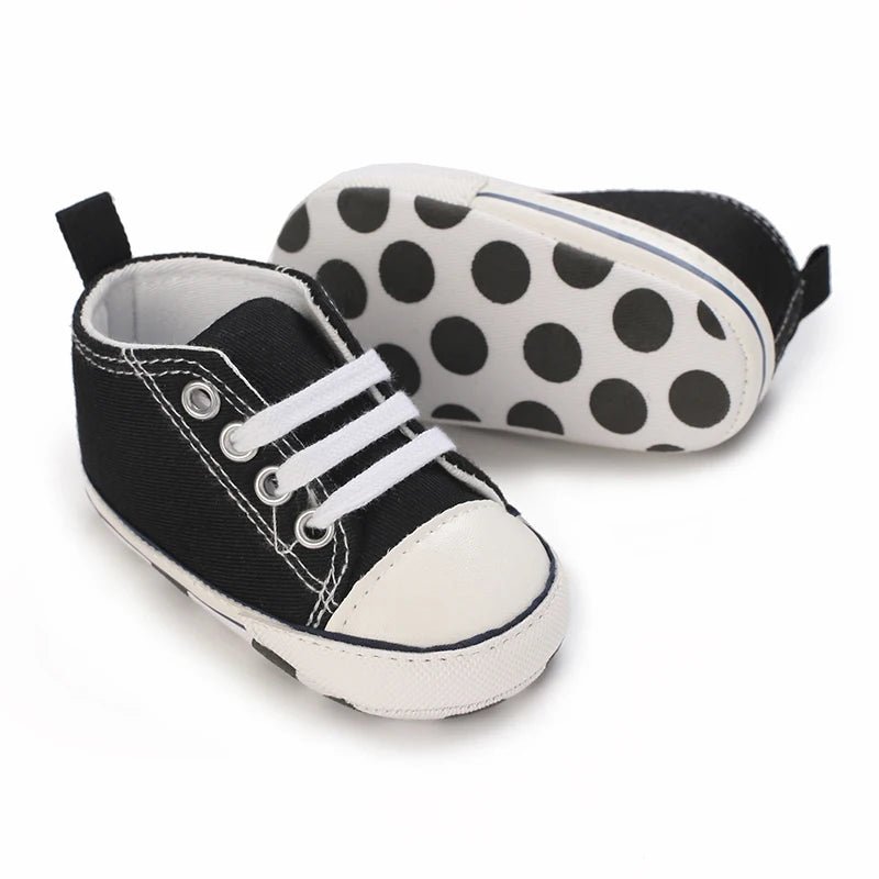 "VALEN SINA Fashion Casual Baby First Walkers – Newborn Kid Canvas Sneakers, Soft Sole Crib Shoes for Baby Boy & Girl, Prewalkers"