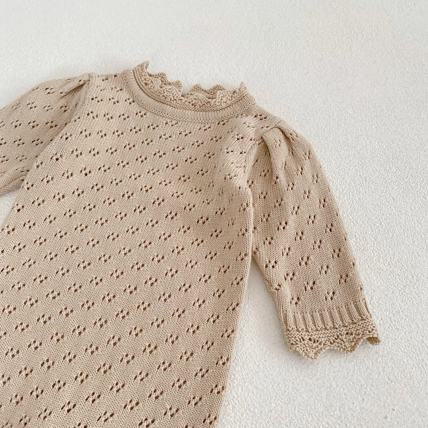 Newborn Baby Girls Long Sleeve Lace Sister Suit Knit Rompers Dress Tops Infant Jumpsuit Kids Baby Girls Rompers Clothes
