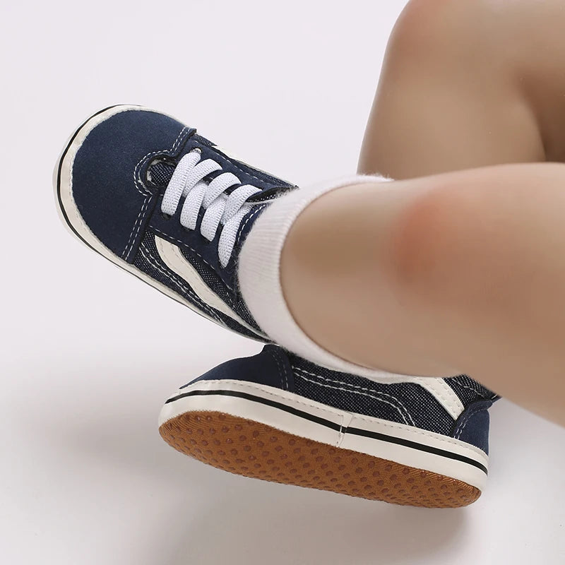 "VALEN SINA Fashion Casual Baby First Walkers – Newborn Kid Canvas Sneakers, Soft Sole Crib Shoes for Baby Boy & Girl, Prewalkers"
