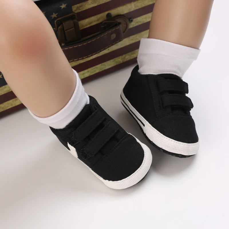 "VALEN SINA Fashion Casual Baby First Walkers – Newborn Kid Canvas Sneakers, Soft Sole Crib Shoes for Baby Boy & Girl, Prewalkers"