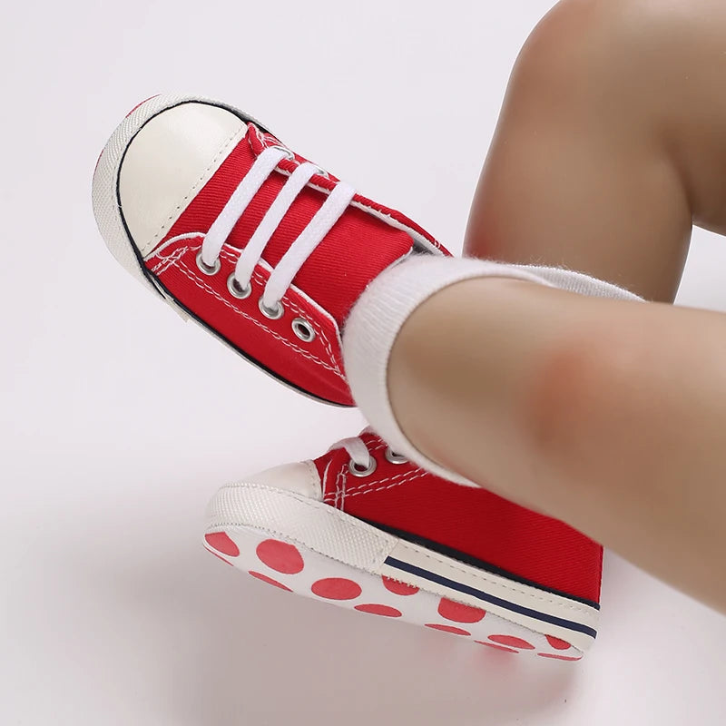 "VALEN SINA Fashion Casual Baby First Walkers – Newborn Kid Canvas Sneakers, Soft Sole Crib Shoes for Baby Boy & Girl, Prewalkers"
