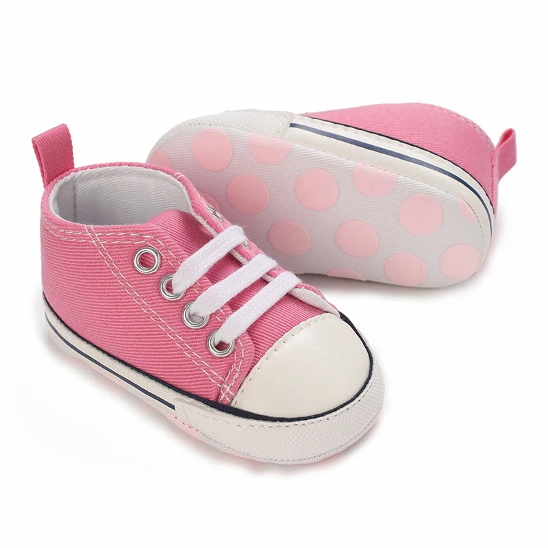 "VALEN SINA Fashion Casual Baby First Walkers – Newborn Kid Canvas Sneakers, Soft Sole Crib Shoes for Baby Boy & Girl, Prewalkers"