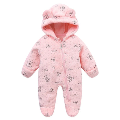 rcomll Newborn Baby Rompers – Spring Autumn Warm Fleece Cute Infant Costume, Kids Playsuit Jumpsuits, Baby Clothes 0-1Y Outwear