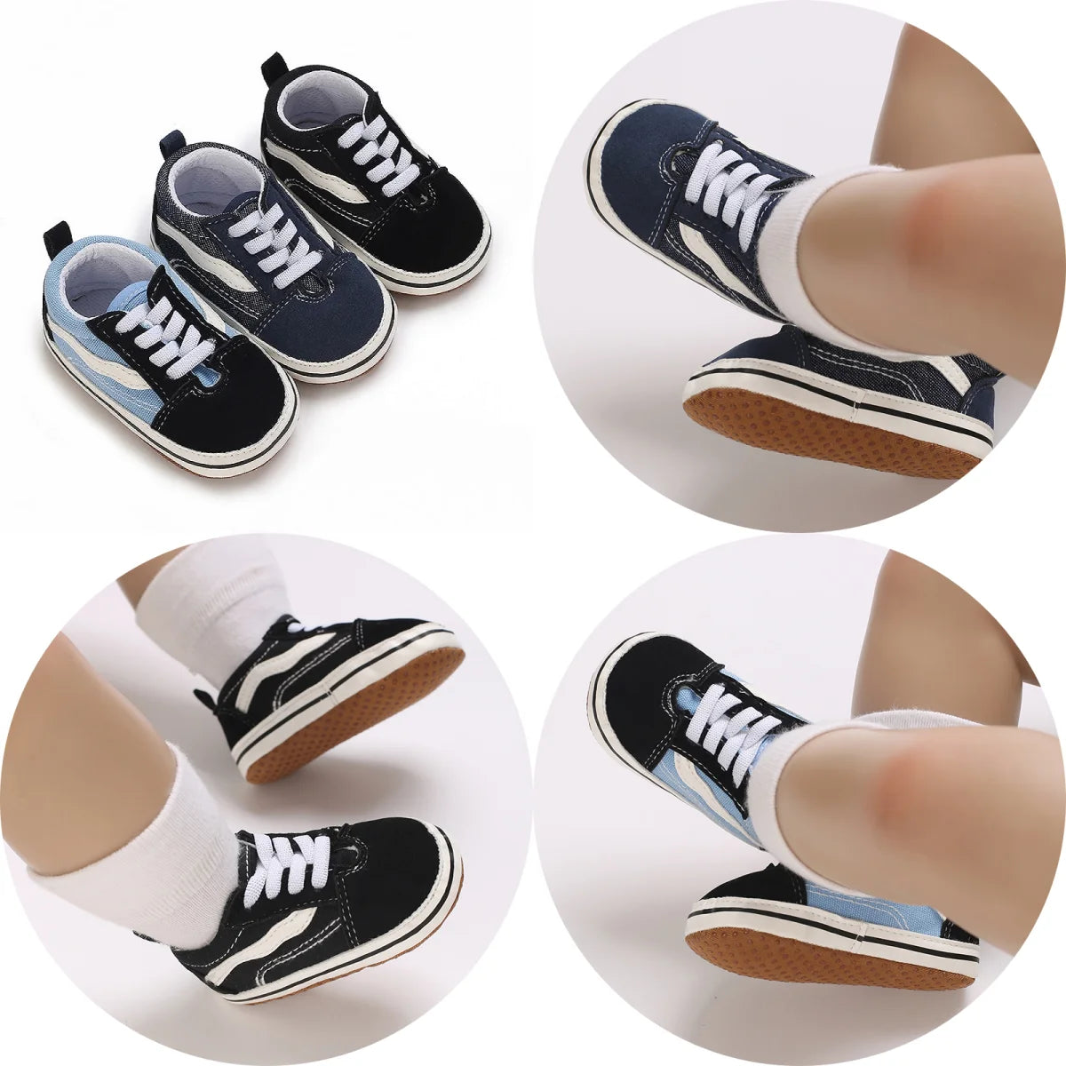 "VALEN SINA Fashion Casual Baby First Walkers – Newborn Kid Canvas Sneakers, Soft Sole Crib Shoes for Baby Boy & Girl, Prewalkers"