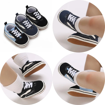 "VALEN SINA Fashion Casual Baby First Walkers – Newborn Kid Canvas Sneakers, Soft Sole Crib Shoes for Baby Boy & Girl, Prewalkers"