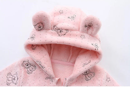 rcomll Newborn Baby Rompers – Spring Autumn Warm Fleece Cute Infant Costume, Kids Playsuit Jumpsuits, Baby Clothes 0-1Y Outwear