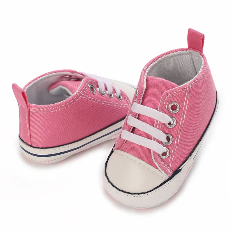 "VALEN SINA Fashion Casual Baby First Walkers – Newborn Kid Canvas Sneakers, Soft Sole Crib Shoes for Baby Boy & Girl, Prewalkers"
