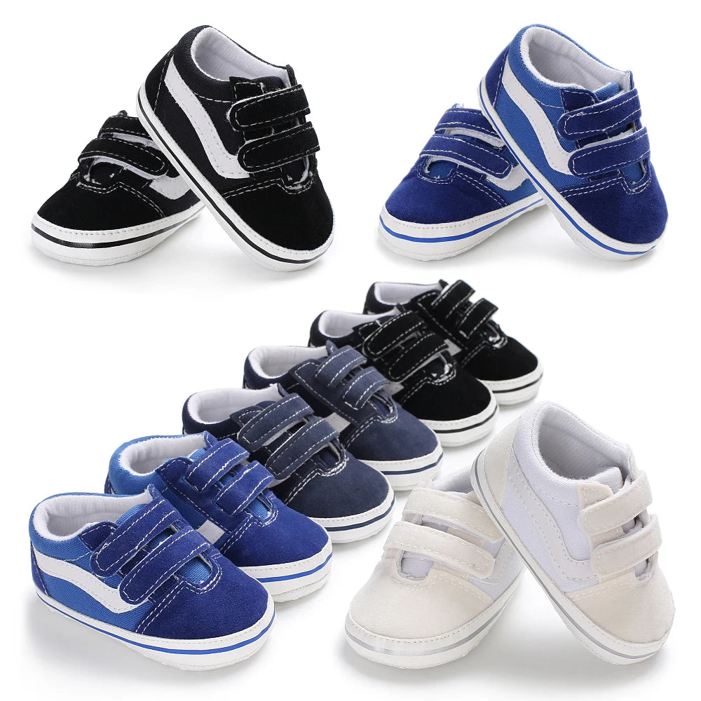 "VALEN SINA Fashion Casual Baby First Walkers – Newborn Kid Canvas Sneakers, Soft Sole Crib Shoes for Baby Boy & Girl, Prewalkers"