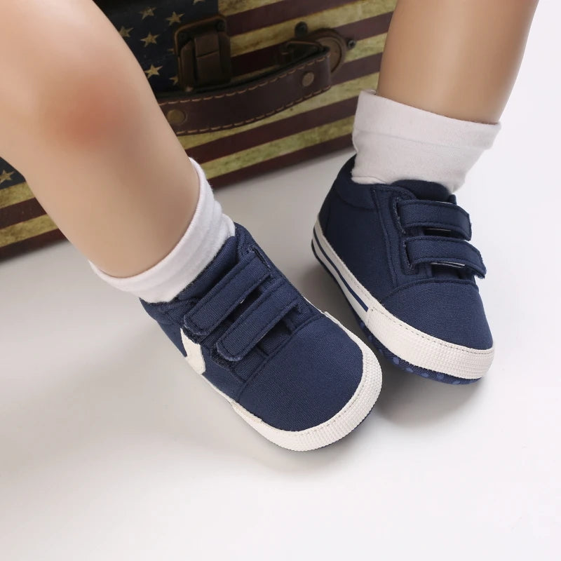"VALEN SINA Fashion Casual Baby First Walkers – Newborn Kid Canvas Sneakers, Soft Sole Crib Shoes for Baby Boy & Girl, Prewalkers"