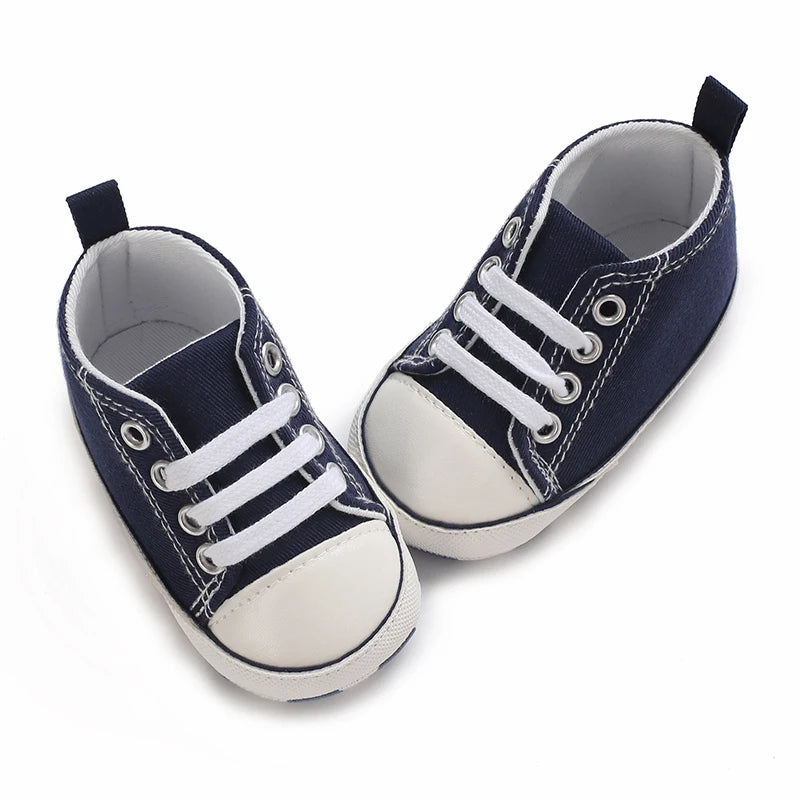 "VALEN SINA Fashion Casual Baby First Walkers – Newborn Kid Canvas Sneakers, Soft Sole Crib Shoes for Baby Boy & Girl, Prewalkers"