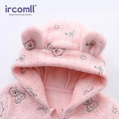 rcomll Newborn Baby Rompers – Spring Autumn Warm Fleece Cute Infant Costume, Kids Playsuit Jumpsuits, Baby Clothes 0-1Y Outwear