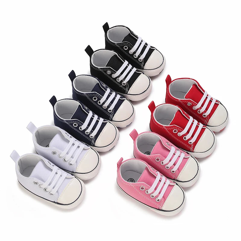 "VALEN SINA Fashion Casual Baby First Walkers – Newborn Kid Canvas Sneakers, Soft Sole Crib Shoes for Baby Boy & Girl, Prewalkers"