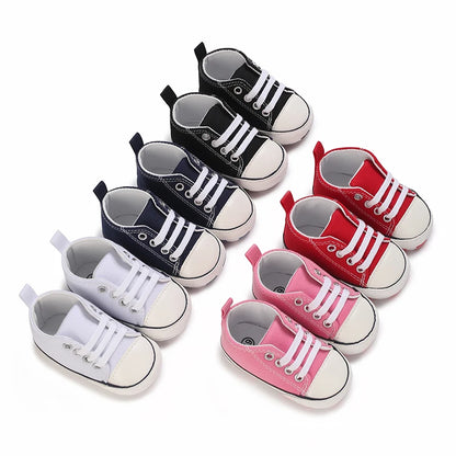 "VALEN SINA Fashion Casual Baby First Walkers – Newborn Kid Canvas Sneakers, Soft Sole Crib Shoes for Baby Boy & Girl, Prewalkers"