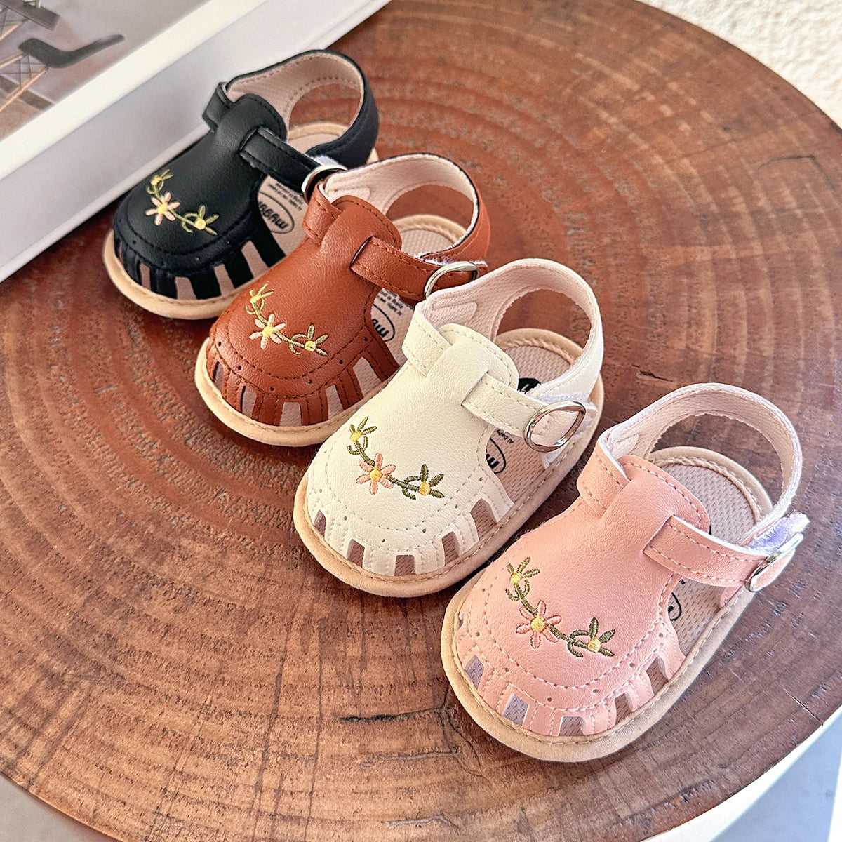 "Infant Baby Boys Girls Sandals, Summer Baby Wedding Dress Flat Shoes, Newborn Crib Shoes, First Walkers Prewalkers Shoes"