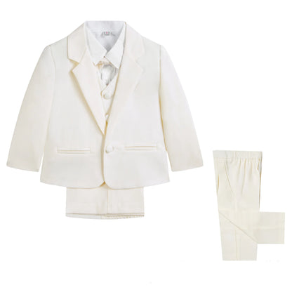 Little Boy Formal Suit - 5PCS Baby Gentleman Outfit with Bowtie | Elegant Toddler Boys Clothes (Style 3187)