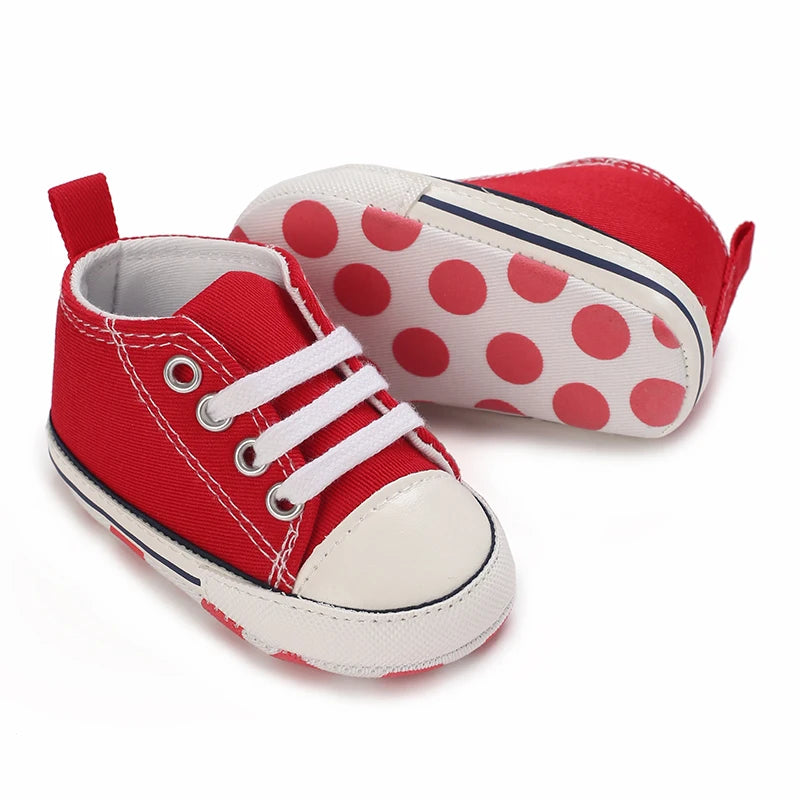 "VALEN SINA Fashion Casual Baby First Walkers – Newborn Kid Canvas Sneakers, Soft Sole Crib Shoes for Baby Boy & Girl, Prewalkers"