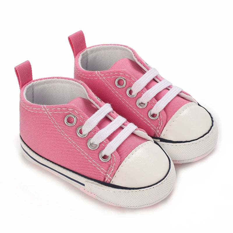 "VALEN SINA Fashion Casual Baby First Walkers – Newborn Kid Canvas Sneakers, Soft Sole Crib Shoes for Baby Boy & Girl, Prewalkers"