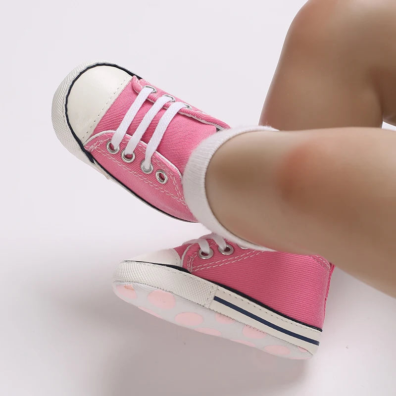 "VALEN SINA Fashion Casual Baby First Walkers – Newborn Kid Canvas Sneakers, Soft Sole Crib Shoes for Baby Boy & Girl, Prewalkers"