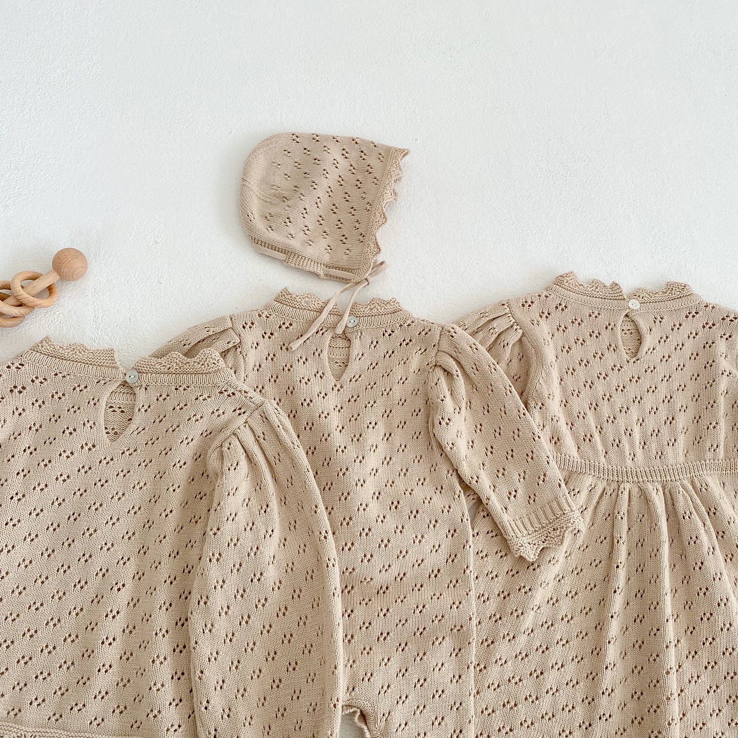 Newborn Baby Girls Long Sleeve Lace Sister Suit Knit Rompers Dress Tops Infant Jumpsuit Kids Baby Girls Rompers Clothes